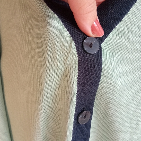 Mint and Navy Escalier Cardigan - Picture 11 of 17